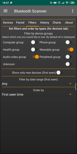 Bluetooth поиск - Scanner