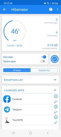 Hibernator: Force Stop Apps