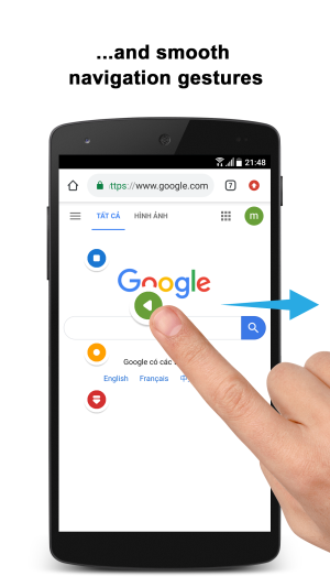 Navigation Gestures–Swipe Controls