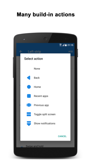 Navigation Gestures–Swipe Controls